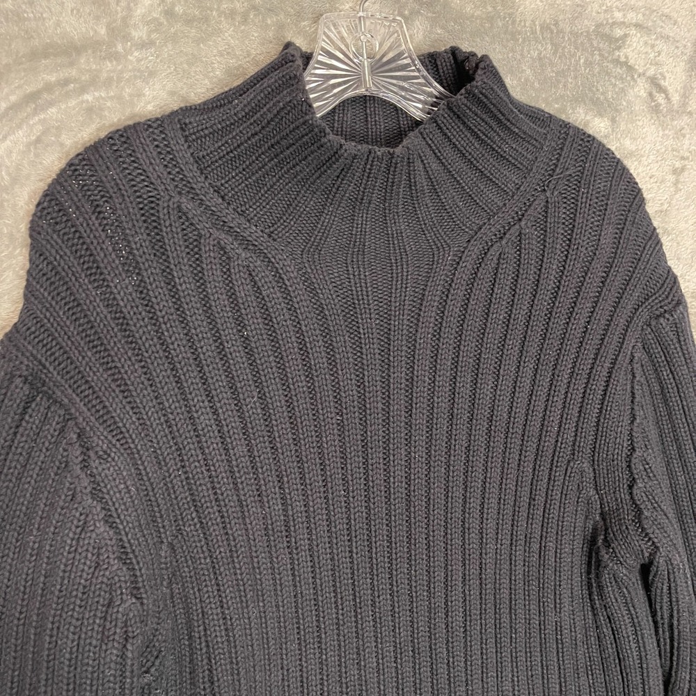GAP Men Chunky Ribbed Heavyweight Sweater M Old Money Preppy Academia Black